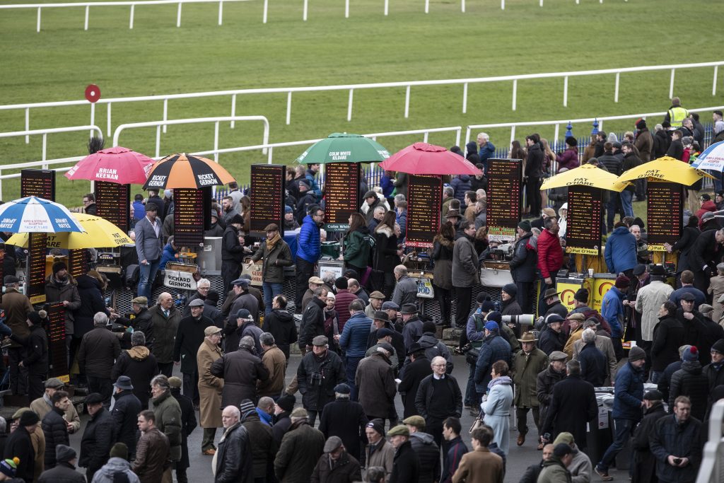 The Betting Ring at the Dublin Racing Festival at Leopardstown 2019