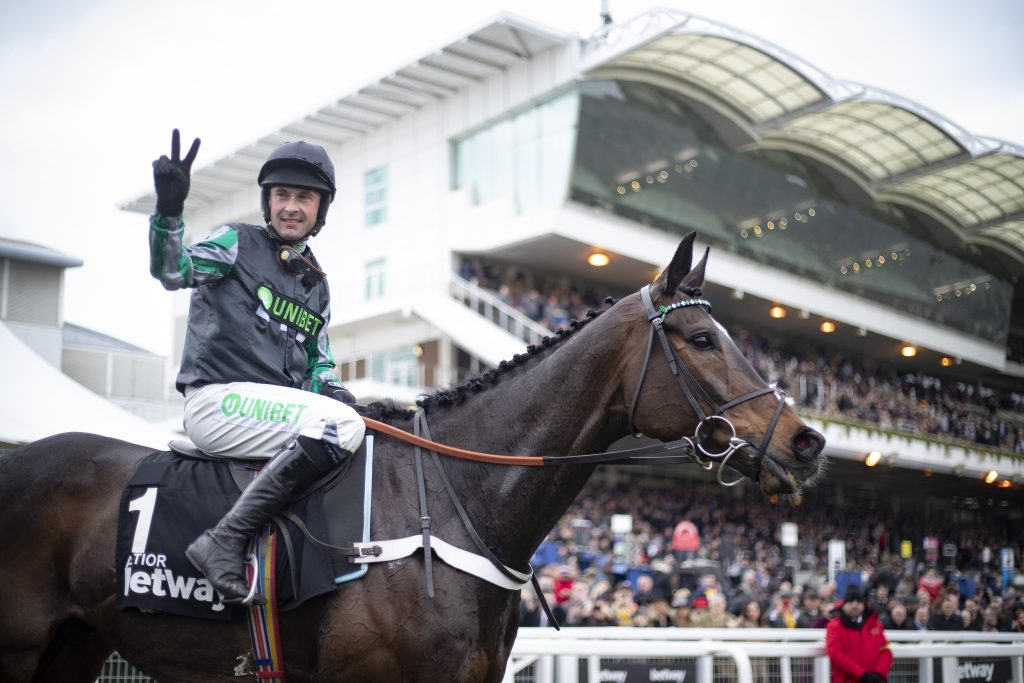 Altior and Nico de Boinville after winning the Queen Mother Champion Chase